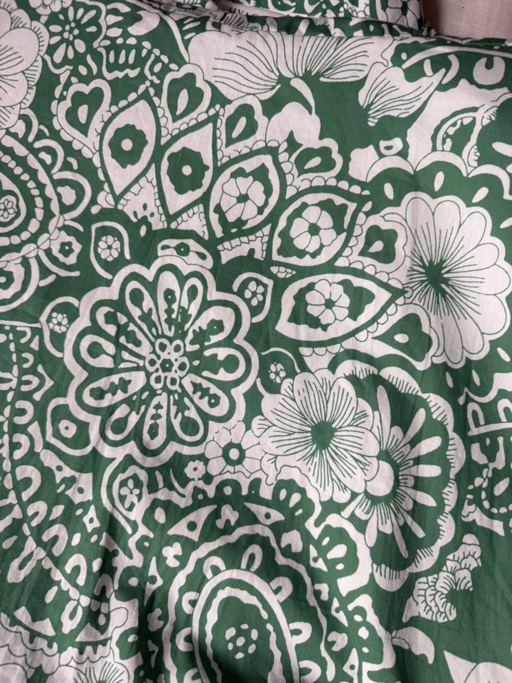 Hyacinth House Green Cuffed Sleeve Sundress with Mandarin Collar. Snall - Picture 10 of 13